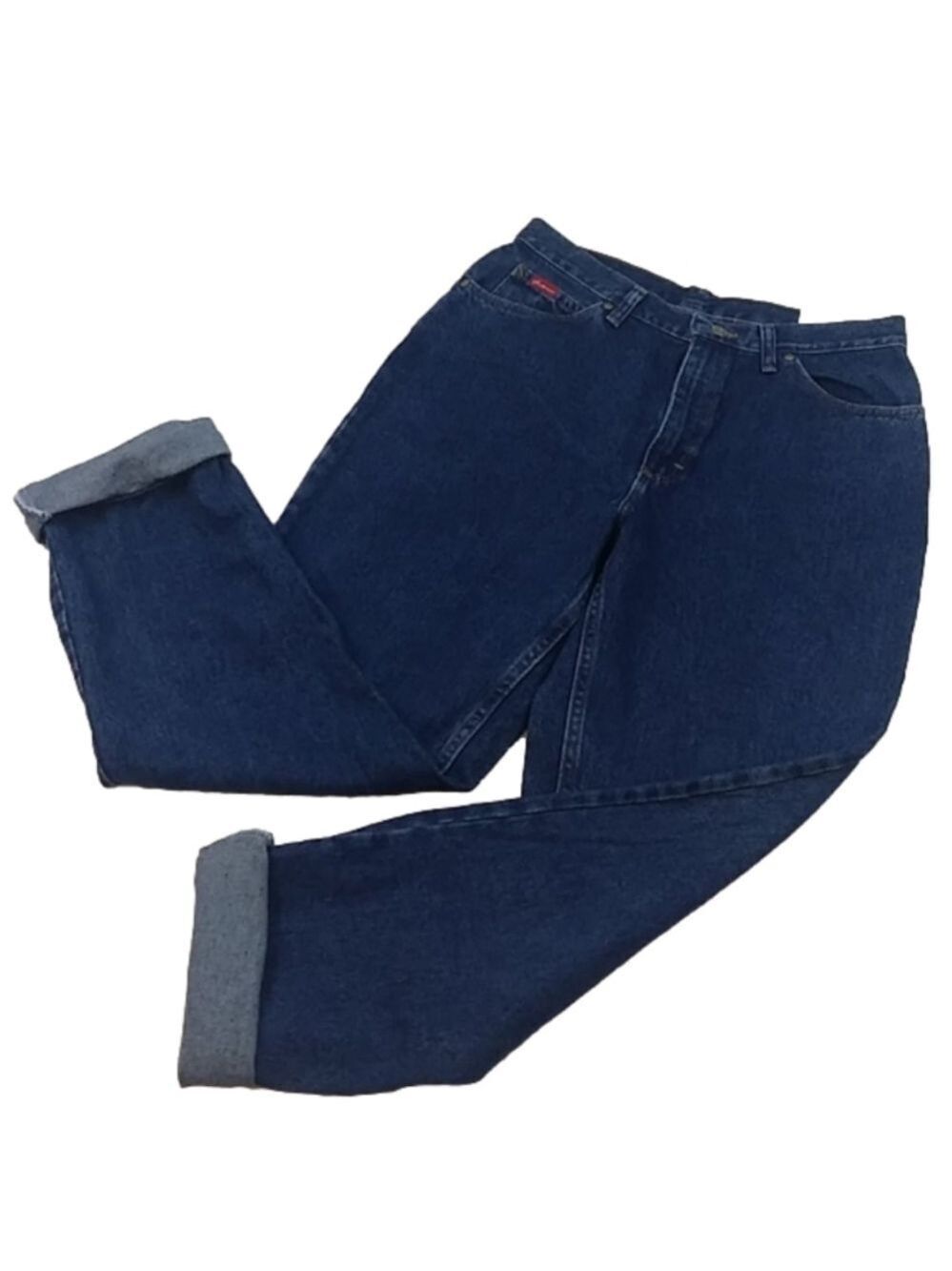 Brittania Vintage Blue Medium Wash High Rise Tapered Straight Leg  Denim Jean